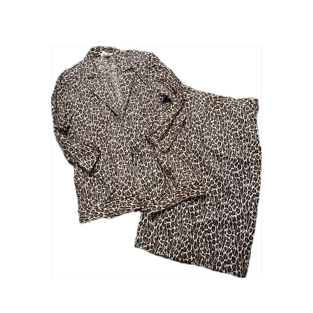 Vintage Roe Frocks New York 2 Pc Animal Print Outfit Skirt Jacket Blazer Size 6